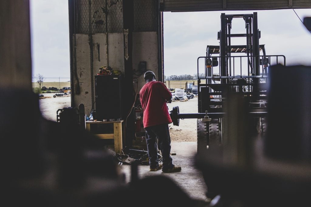 Jernigan Equipment shop bay for in-shop equipment repair and maintenance